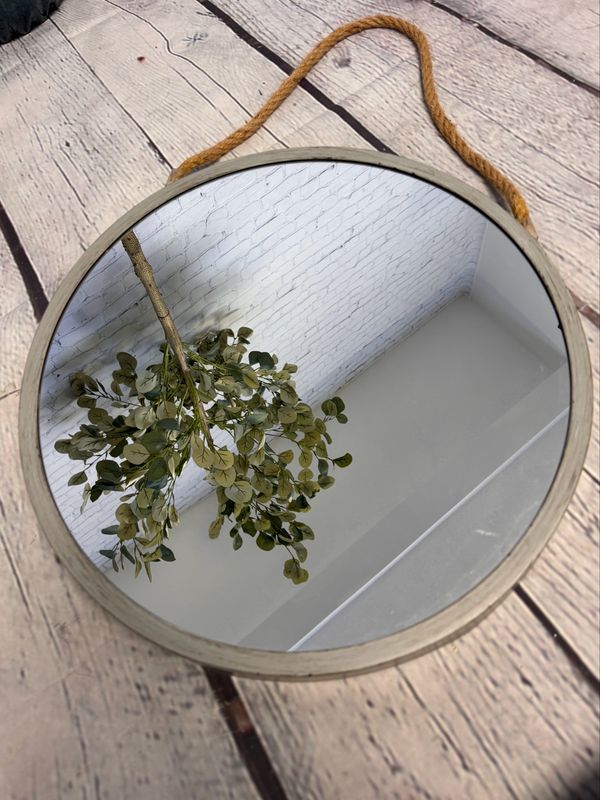 Soft Grey Nautical Mirror Soft Grey Nautical Mirror