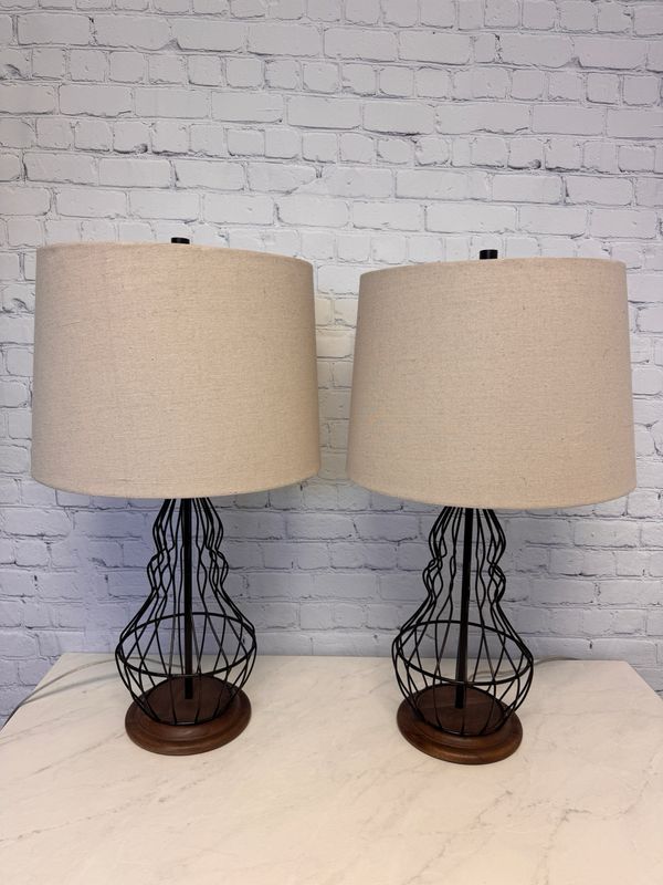 Tall Dark Industrial Lamps - Set Of 2 Tall Dark Industrial Lamps - Set Of 2
