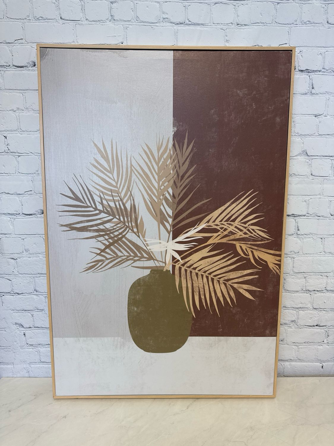 Framed Neutral Vase Canvas