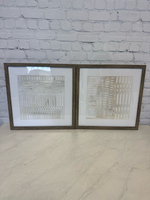 Soft Neutral Design Framed Print- Set Of 2 Soft Neutral Design Framed Print- Set Of 2
