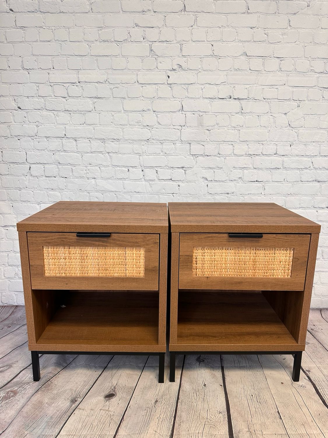 Brown End Table w/ 1 Drawer - Set of 2