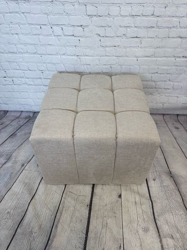 Soft Beige Square Ottoman