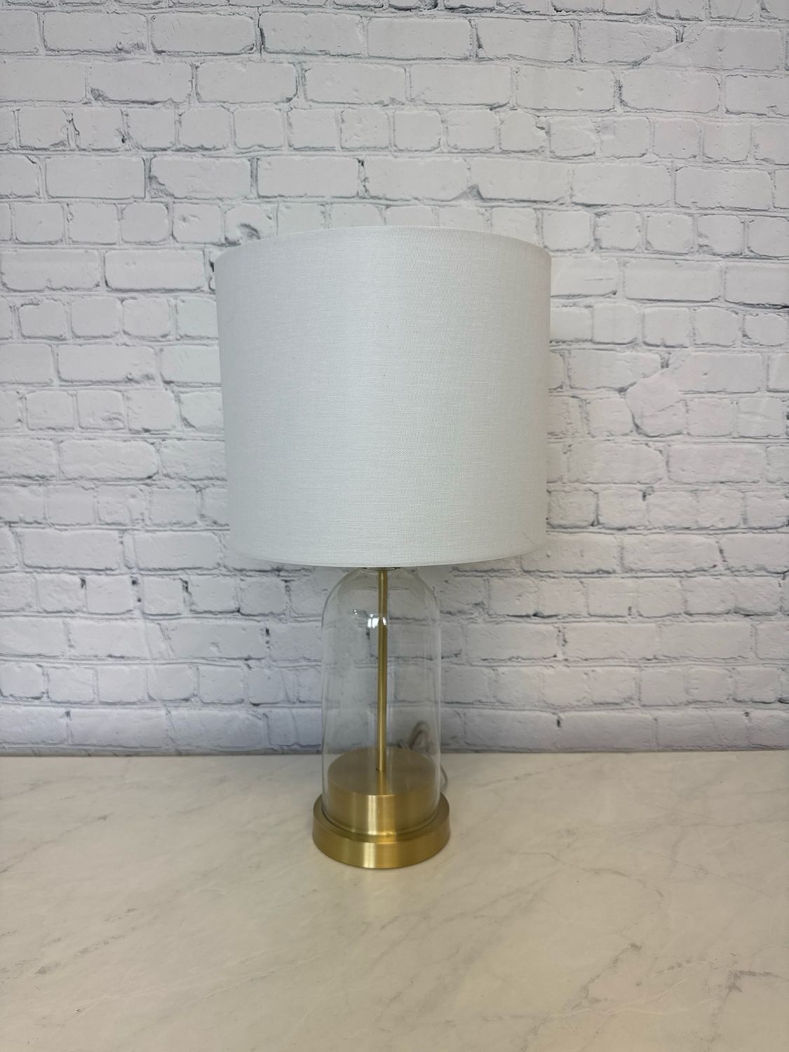 Matte Gold & Glass Lamp - Single