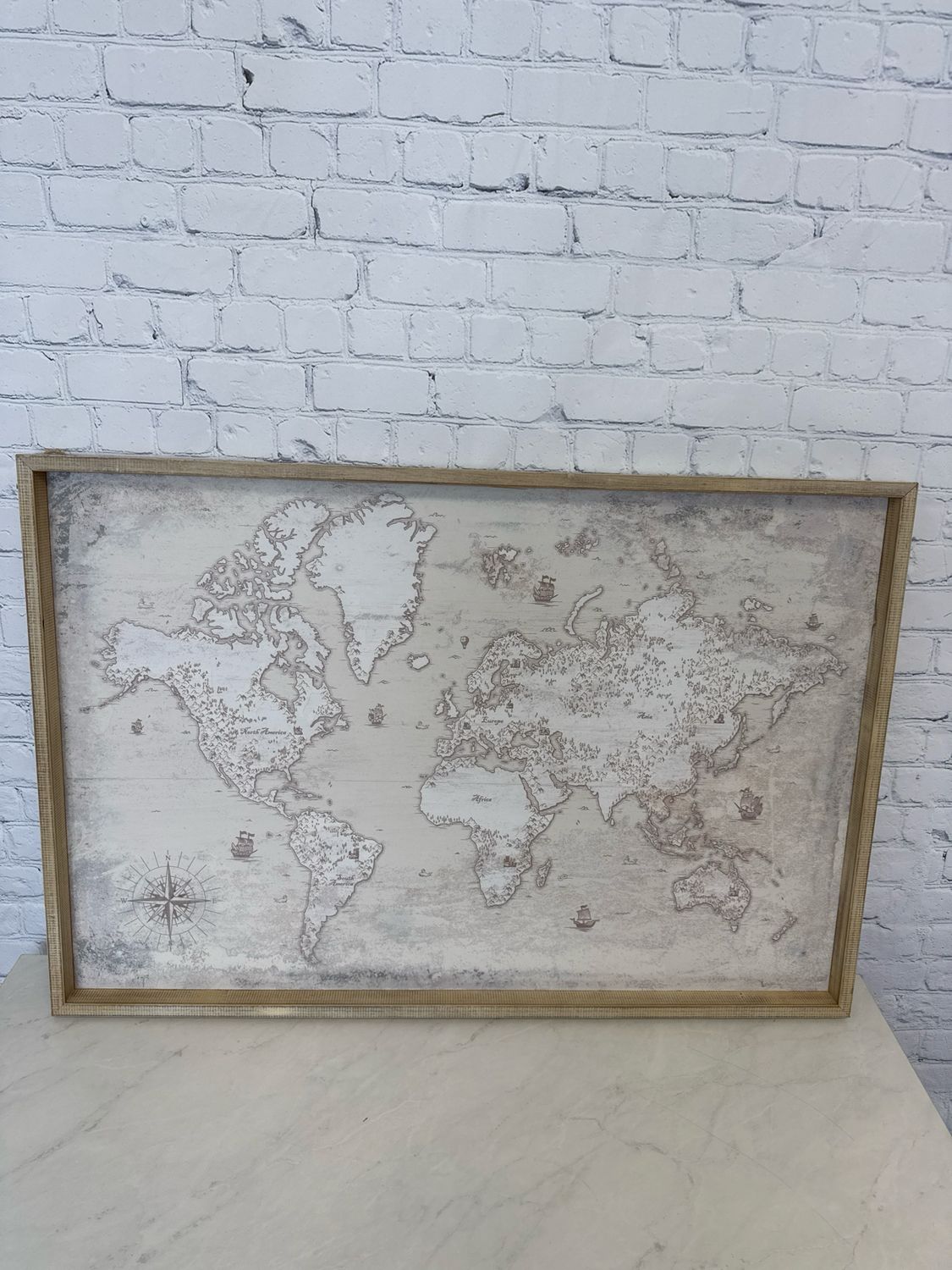 Framed Wooden Map Print