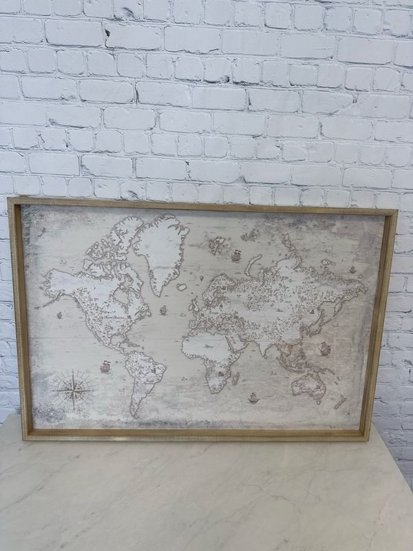 Framed Wooden Map Print