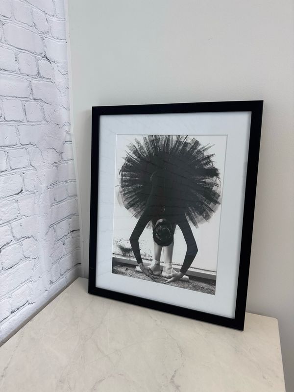 Black & White Framed Ballerina Print