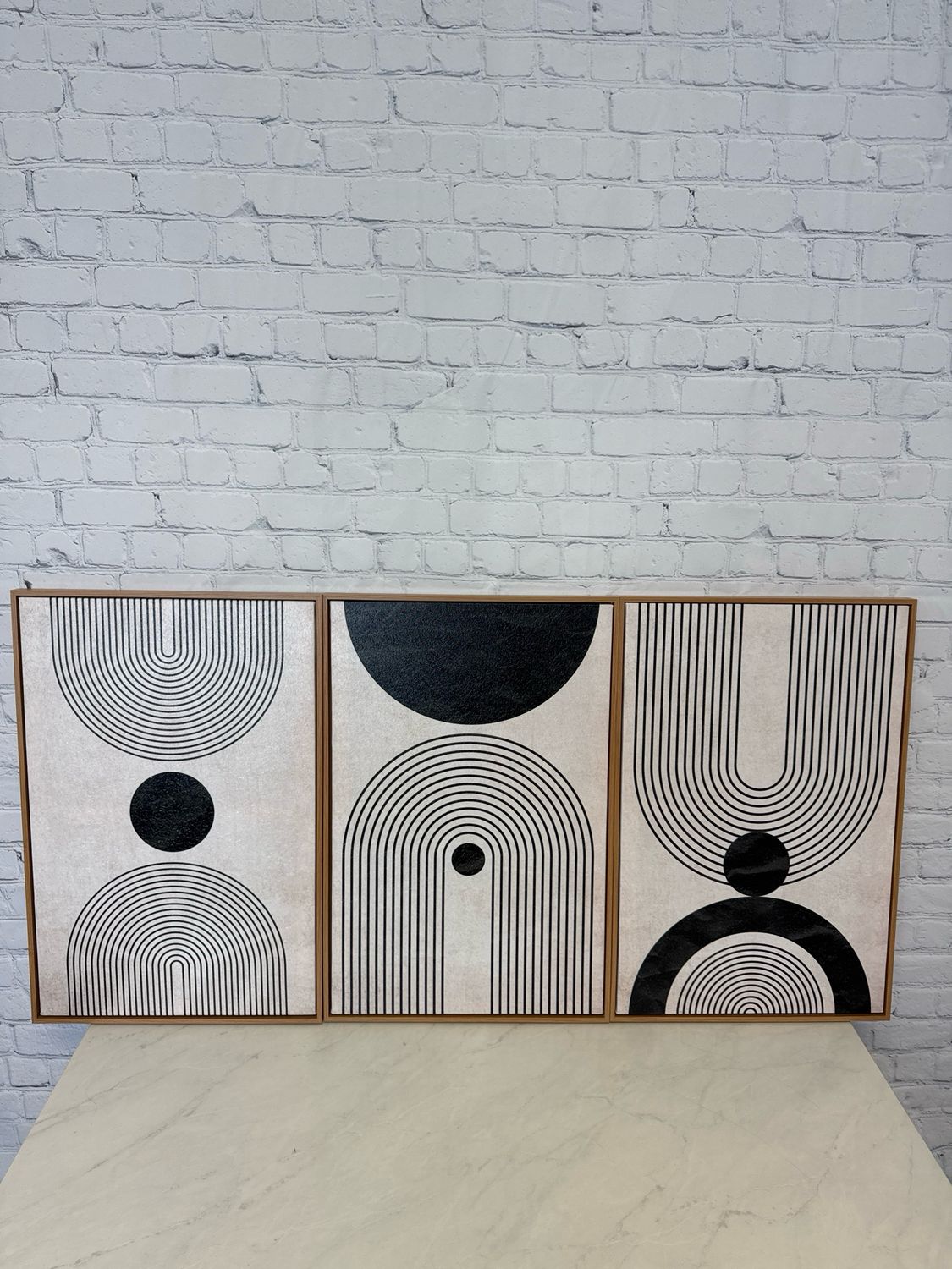 Neutral Abstract Framed Canvas - Set Of 3