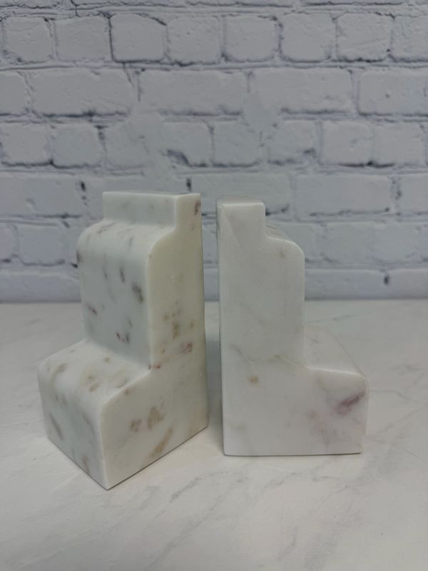 White Marble Book Ends