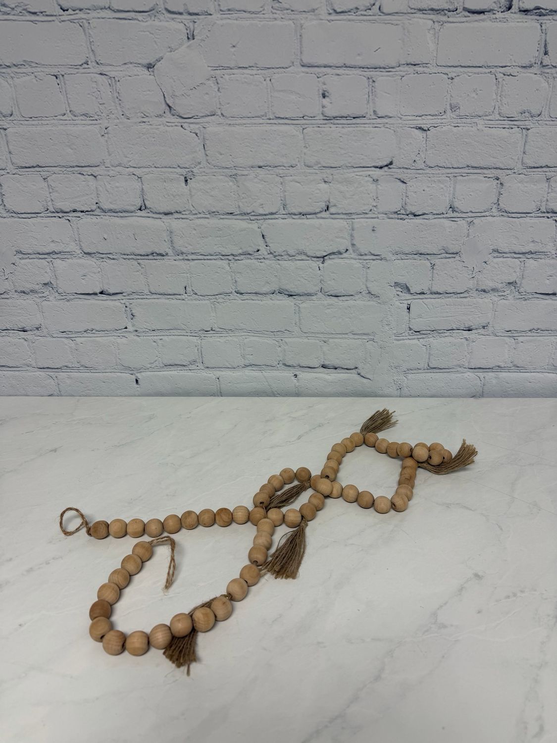 Wooden Table Beads w/ Tassels