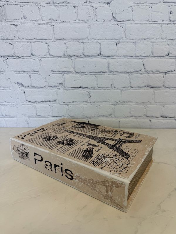 Faux Paris Book Decorative Box