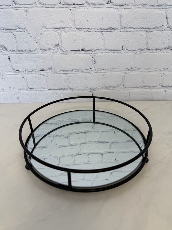 Small Black Mirrored Tray