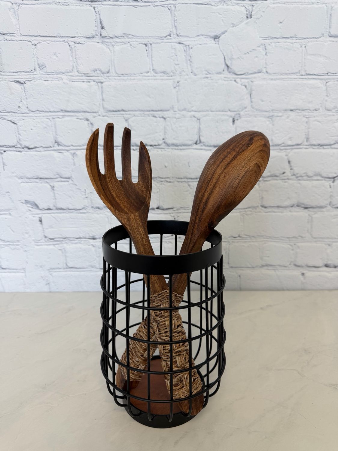 Metal Utensil Holder w/ Utensils