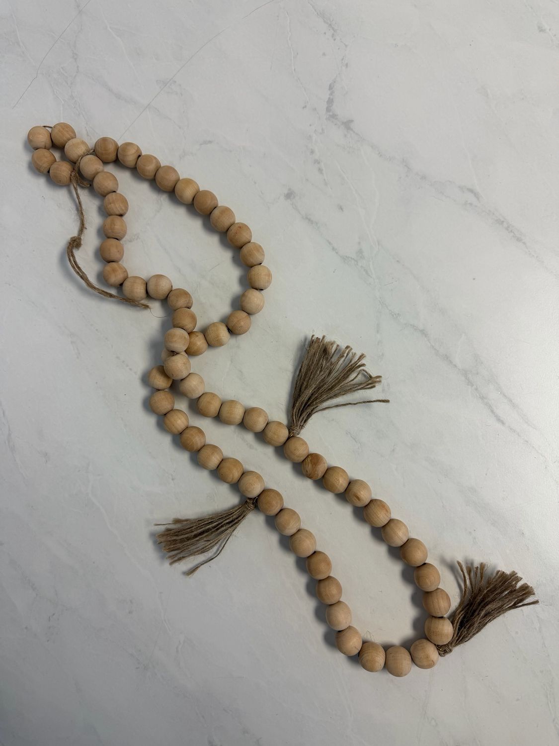 Wooden Loop Table Beads w/ Tassels