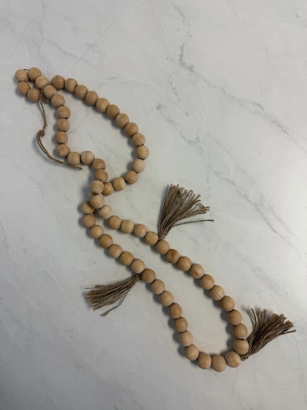 Wooden Loop Table Beads w/ Tassels