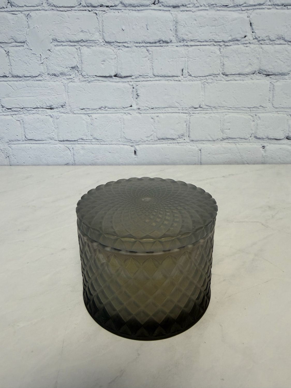 Small Grey Geometric Decorative Candle