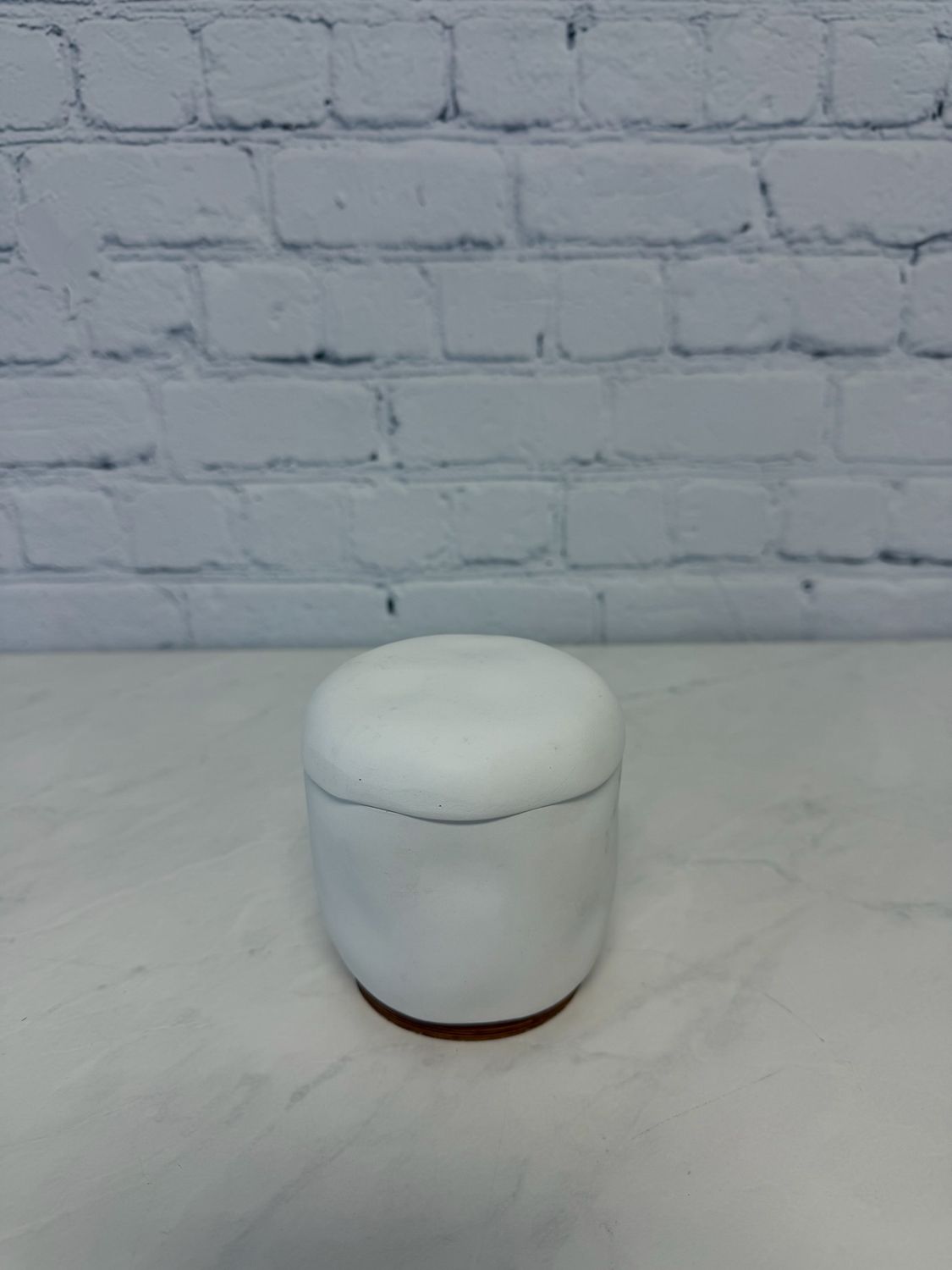 White Blob Jar w/ Lid