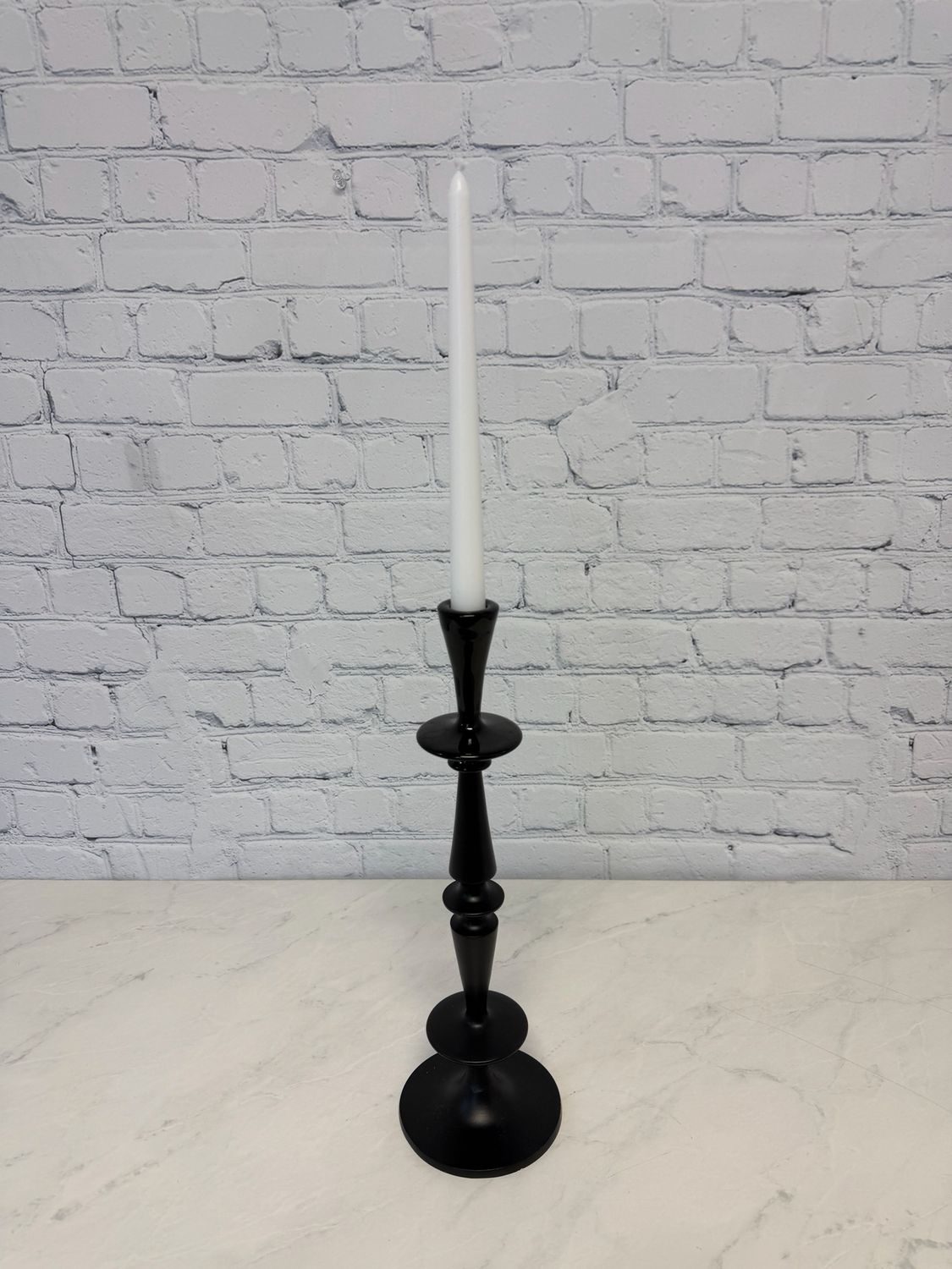 Tall Black Metal Candle Stick