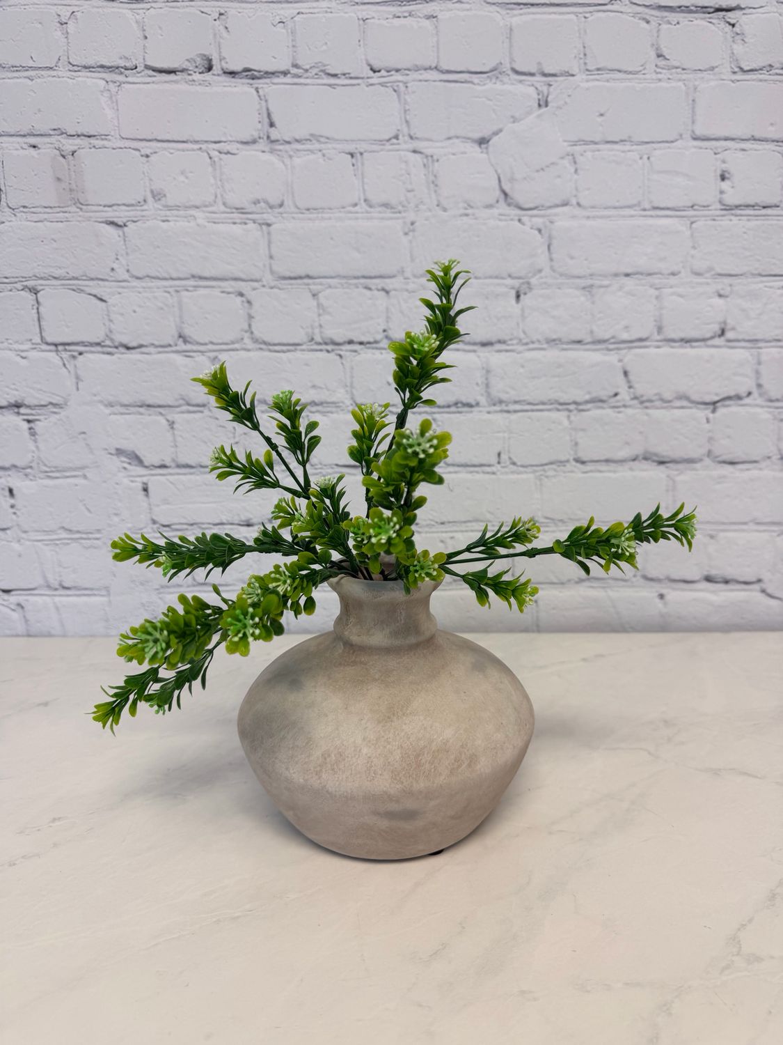 Small Earth Toned Vase W/ Greenery