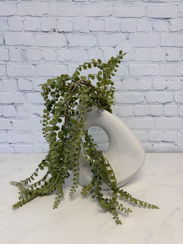 White Vase W/ Hanging Greenery