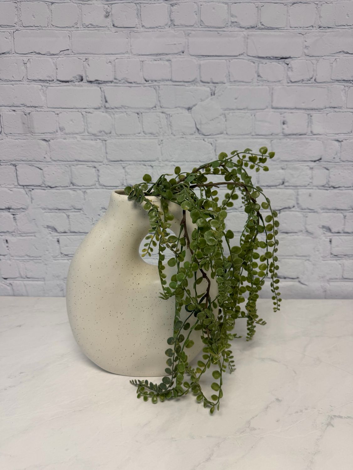 XL White Vase W/ Hanging Greenery