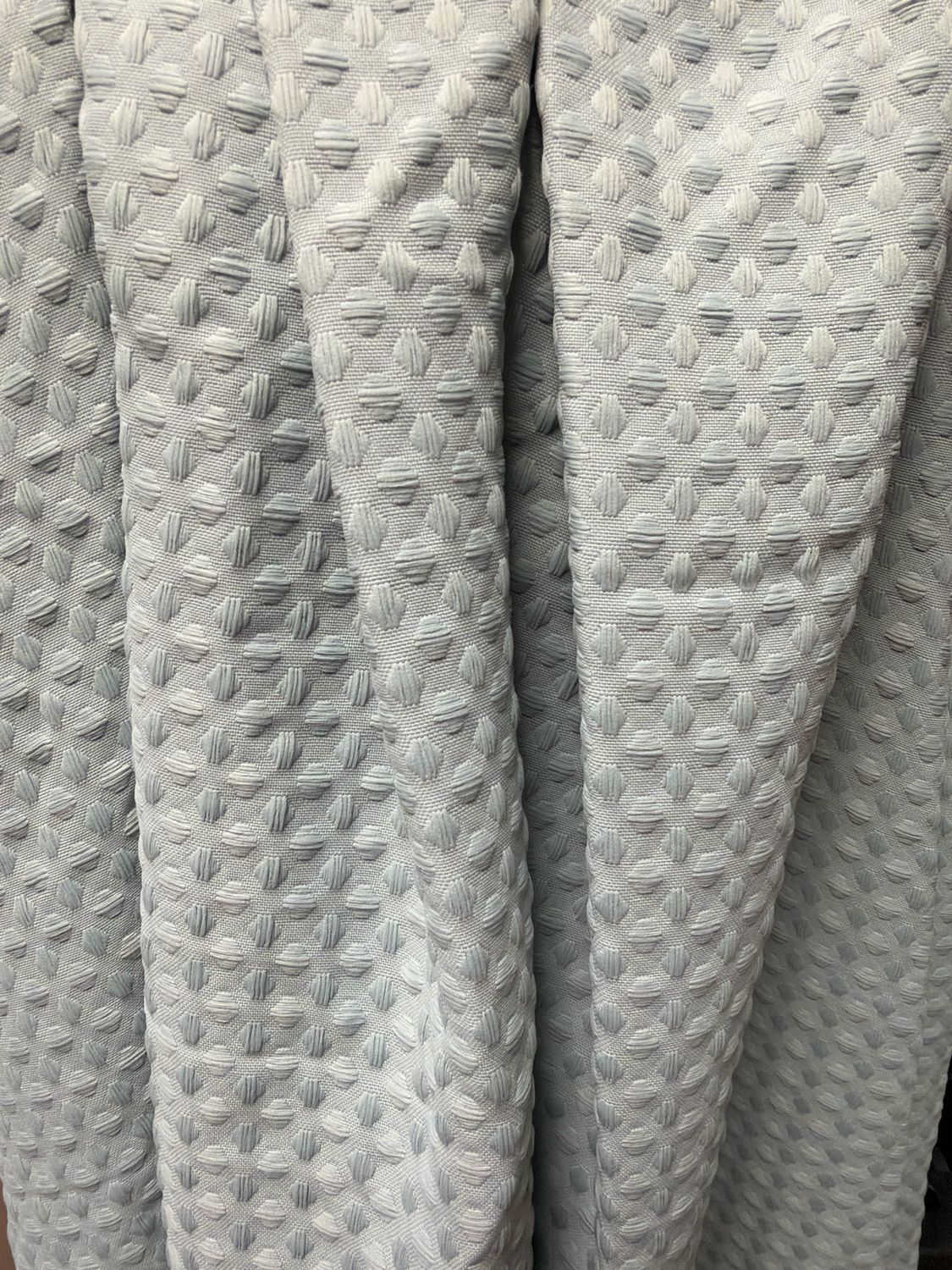 Teal Waffle Shower Curtain W/ Silver Hooks & Liner