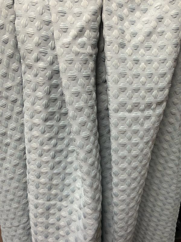 Teal Waffle Shower Curtain W/ Silver Hooks & Liner