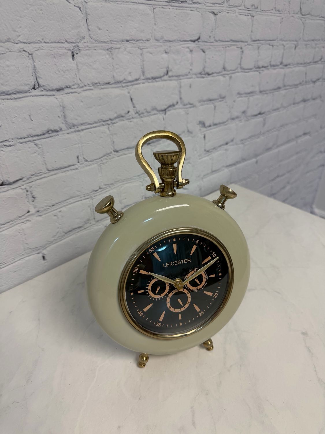 Grey & Gold Desk Clock