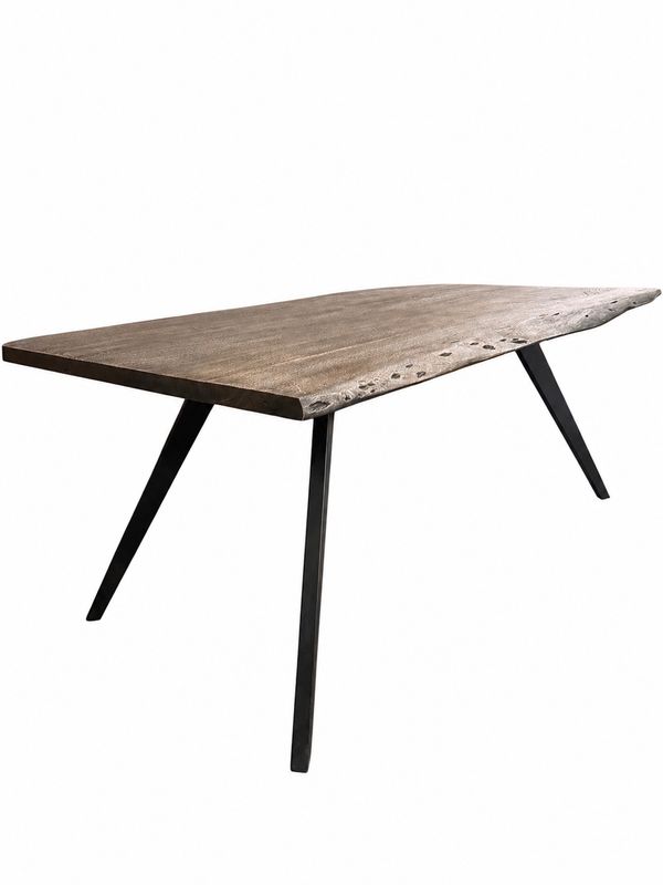 Grey Live Edge Dining Table - Seats 6