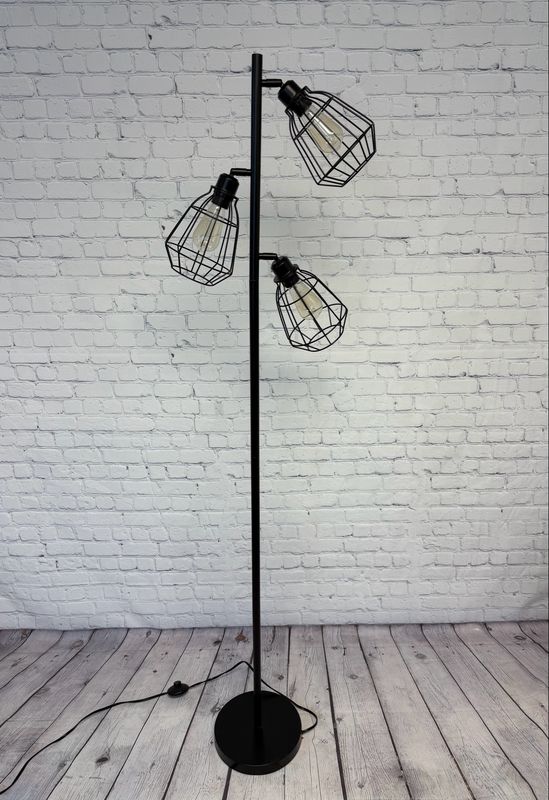Black Industrial Floor Lamp - 6 Foot