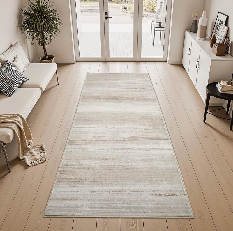 Neutral Abstract Foldable Floor Runner 2x6