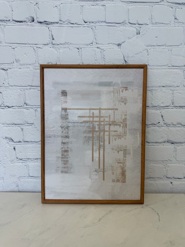 Beige & Grey Abstract Art