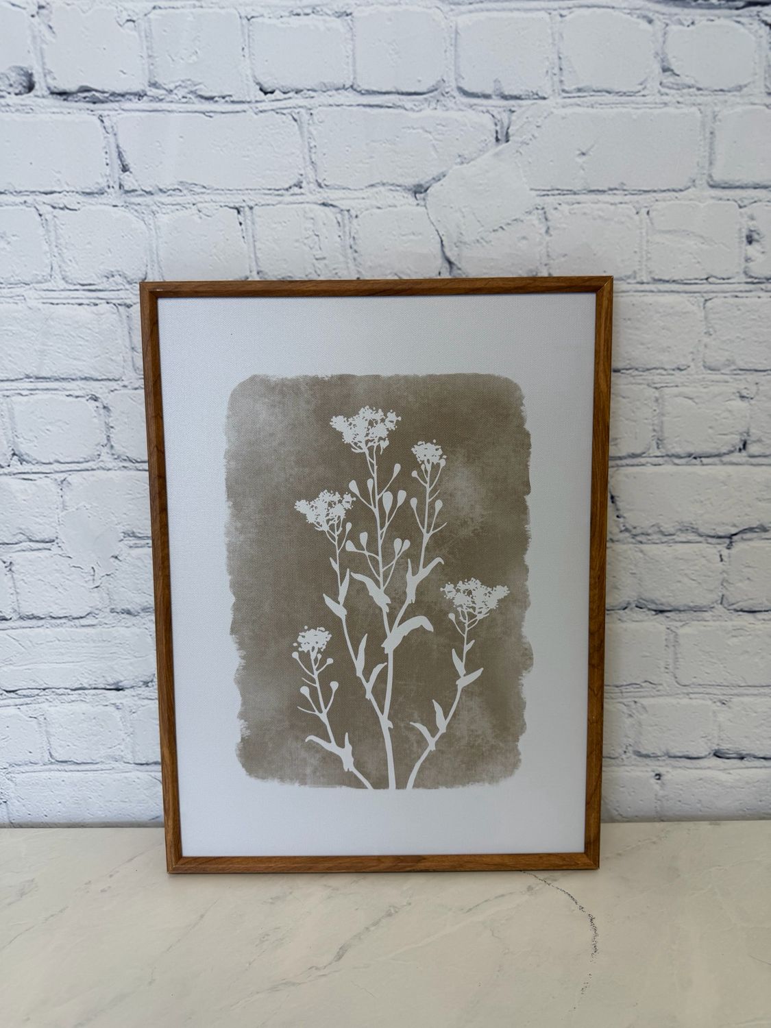 White & Beige Flower Art