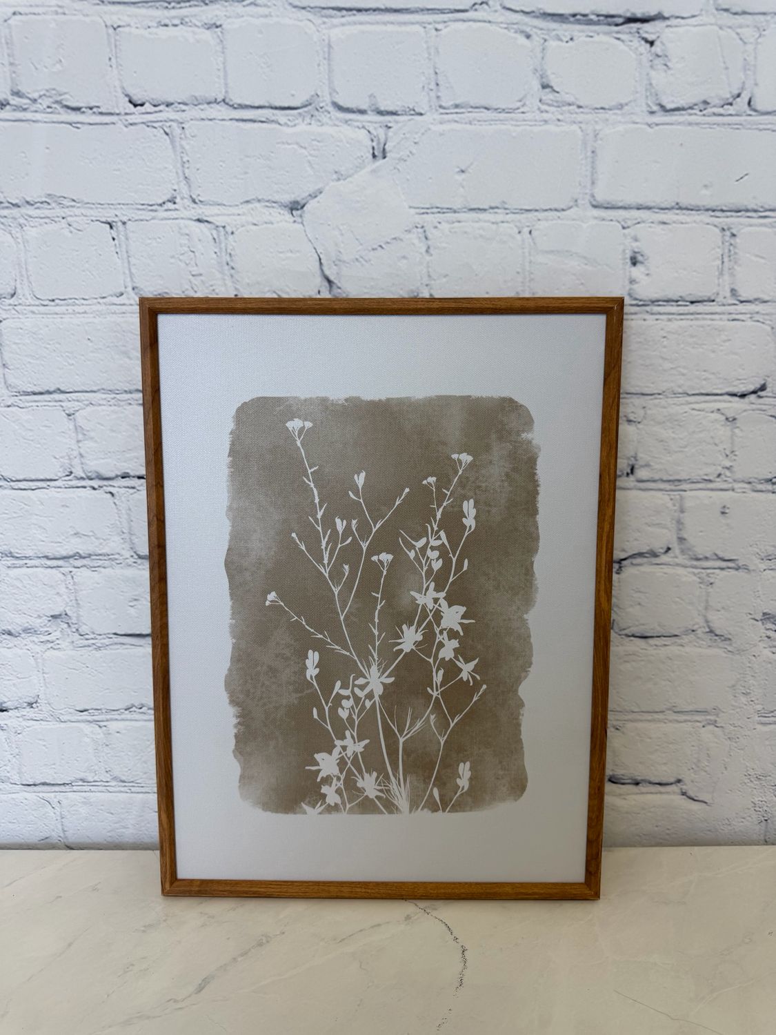 White & Beige Flower Art