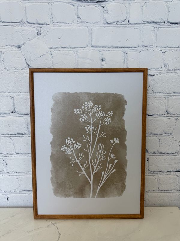 White & Beige Flower Art