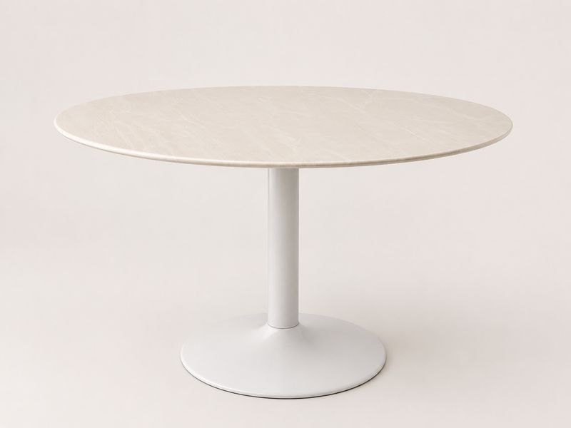 Off White Marble Dining Table - Seats 4
