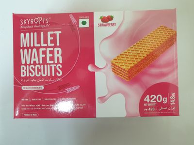 MILLET WAFER BISCUITS (Strawberry)