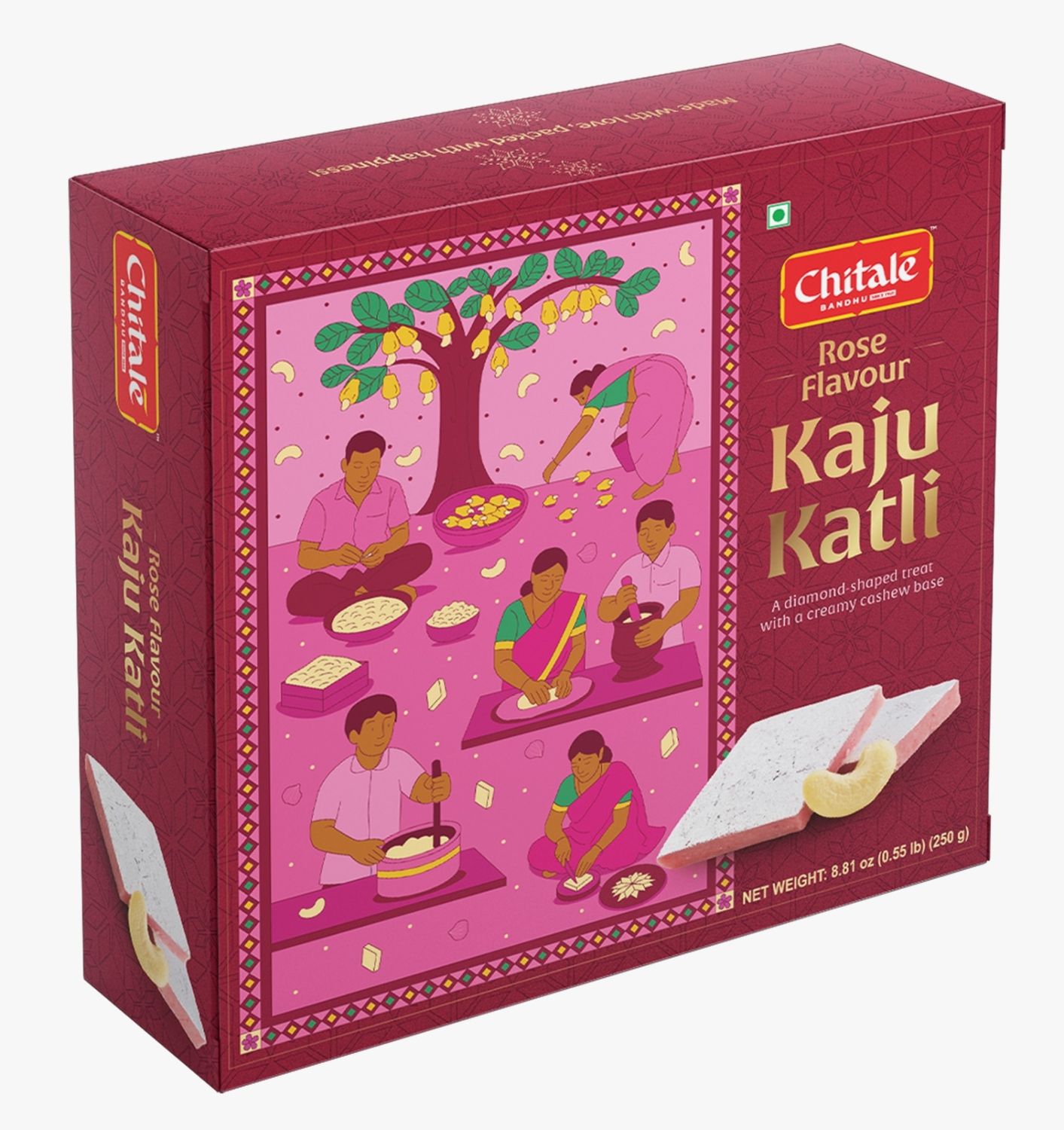 Rose Kaju Katli