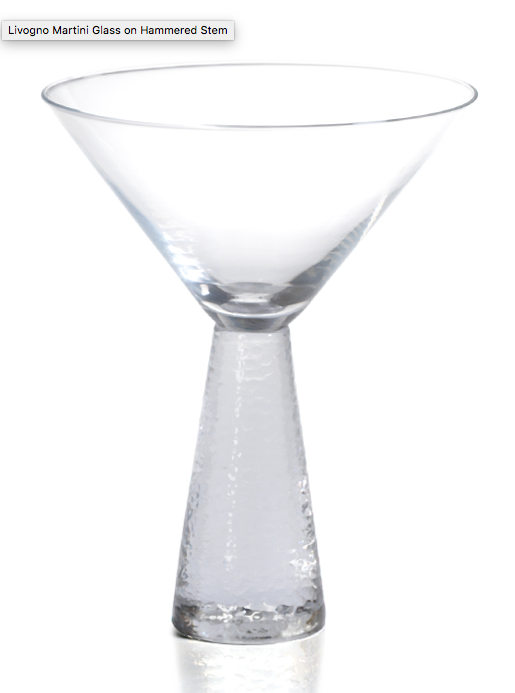 Livogno Martini Glass on Hammered Stem
