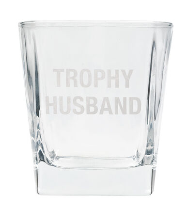 Trophy Husband Rocks Glass