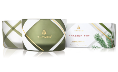FF Frosted Plaid Candle Set