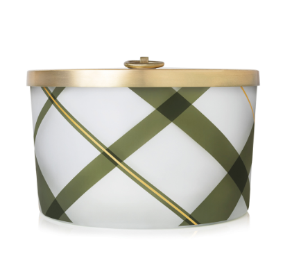 FF Lg Frosted Plaid Candle