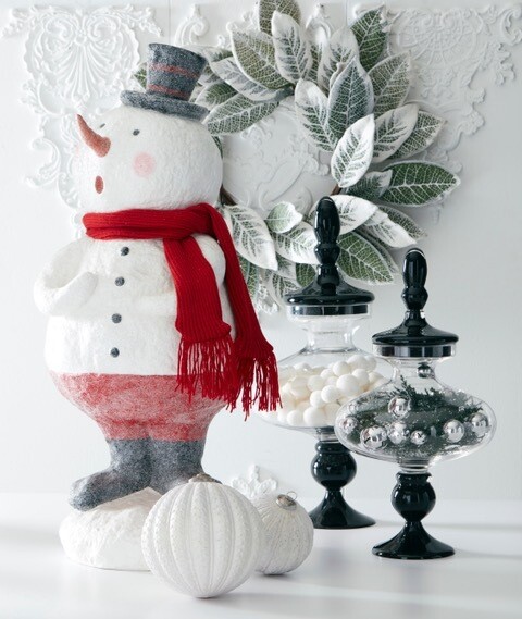 Glittered Snowman and Hat and Scarf