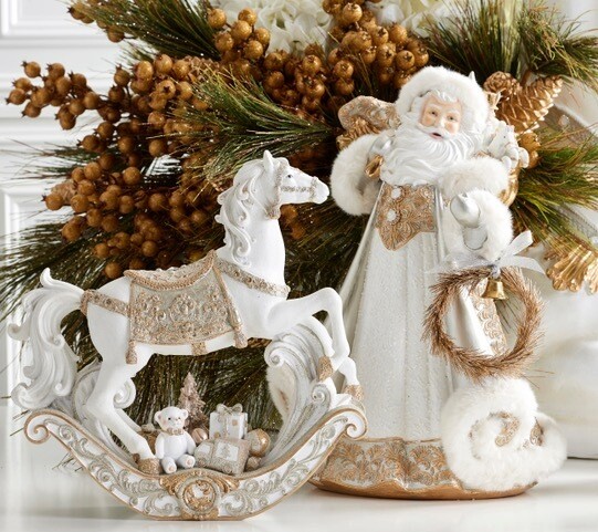 White and Gold Santa with Fur
