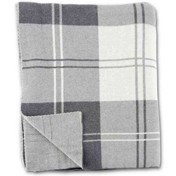 16982b Gray Tartan Throw