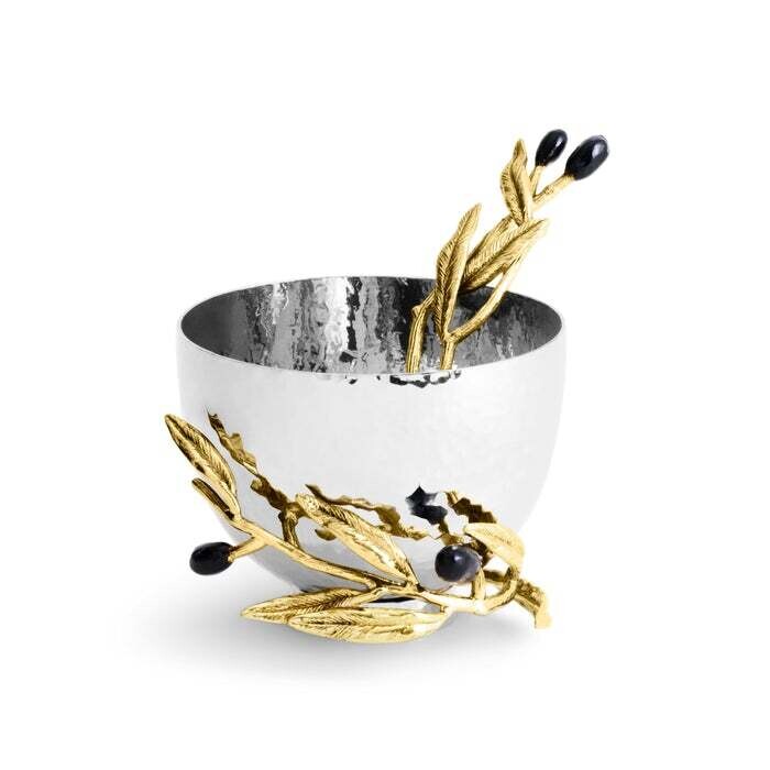 Olive Branch Nut Dish with Spoon