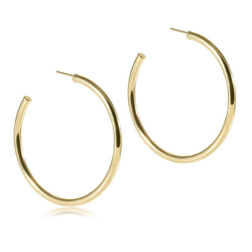 Smooth Round Gold 2" Post Hoop, 3 mm