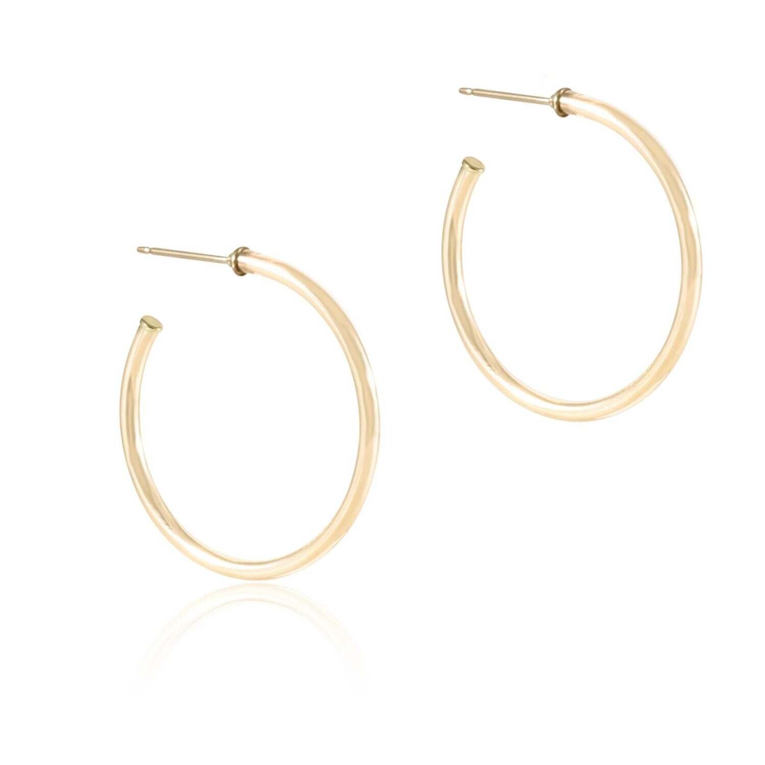  Smooth Round Gold 1.5 Post Hoop