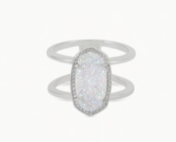 Elyse Silver Ring Iridescent Drusy
