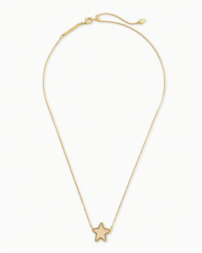 Jae Star Gold Pendant Necklace Iridescent Drusy 