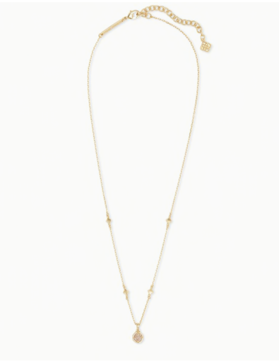 Nola Gold Pendant Necklace Iridescent Drusy